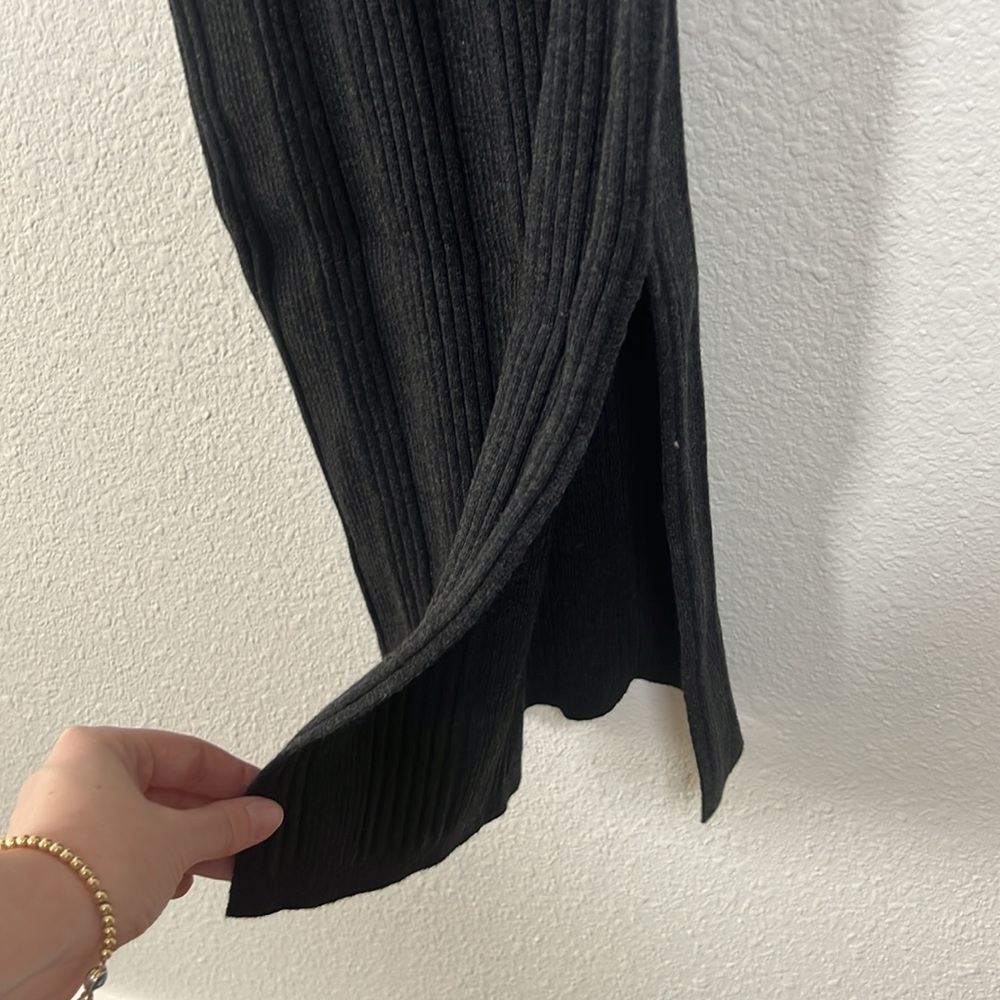 Revolve One Grey Day Freya Midi Dress in Asphalt Cotton Cashmere Blend Small - Picture 4 of 8